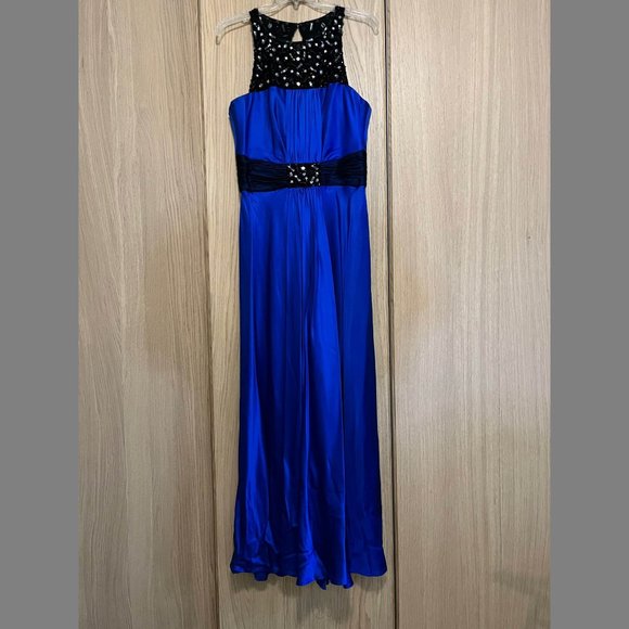 Marc Bouwer Royal Blue Floor-Length Gown with Bead Work - Picture 1 of 6